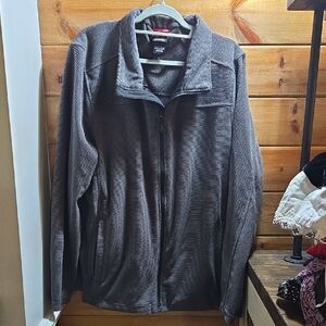 Men's Gray Zip-Up Heavy Jacket, High Quality Zip Interior Hidden Pocket.